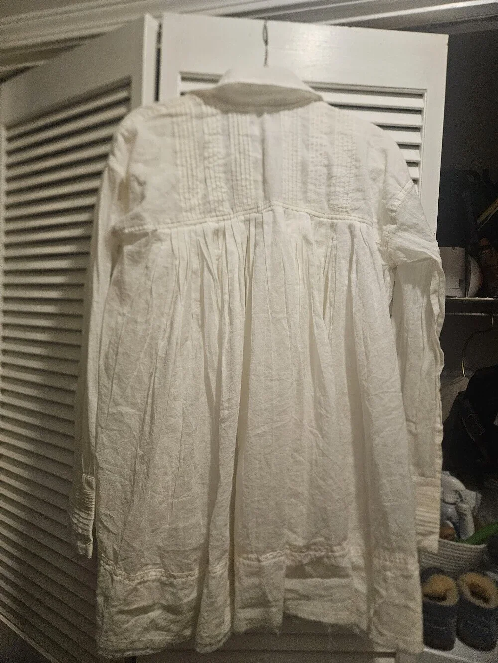 Free People We The Free Sheer Swing Tunic Top Optic White. XS Boho Babydoll NWT